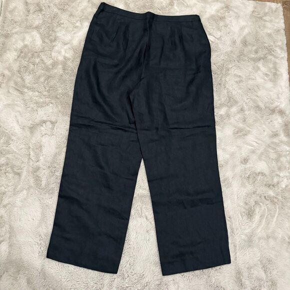 Real Clothes Black‎ 100% Irish Linen Pants Women's 14 Classic Nature Minimalist - Picture 10 of 10